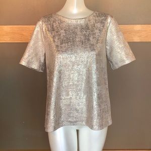 Cream and gold shirtsleeve top